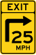 Turn curve exit speed advisory, Maryland