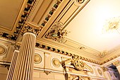 Neoclassical ceiling from the Bragadiru Palace, in Bucharest