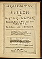 Image 1First page of John Milton's 1644 edition of Areopagitica, in which he argued forcefully against the Licensing Order of 1643 (from Freedom of speech)