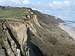 Erosion of cliffs on the Norfolk coast.