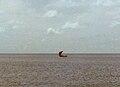 Hafali doni. A six-oared fishing boat with a detachable mast and a square sail. Fuvahmulah, 1982.