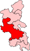 A large constituency, stretching from the centre of the county into the east and north-east.