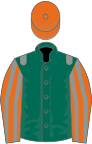 Dark Green, Grey epaulets, Orange and Grey striped sleeves, Orange cap