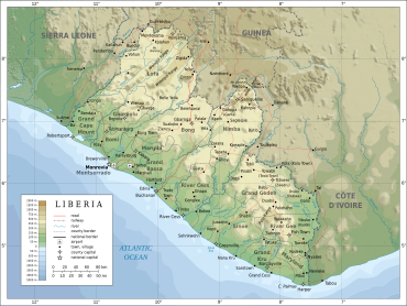 Mapa de Liberia.