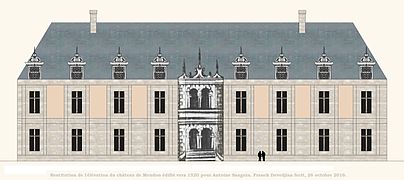 Rendition of the castle of Meudon circa 1520. (future central body)