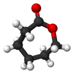 Ball-and-stick model of the caprolactone molecule