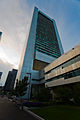 The Federal Reserve Bank of Boston building viewed from the back.