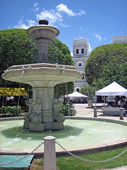 Central plaza in Guayama Pueblo