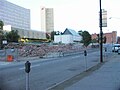 Rubble near the present synagogue