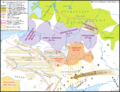 Image 18Map of the ancient Baltic homelands at the time of the Hunnish invasions (3rd-4th c. AD). Baltic cultural areas (identified archaeologically) are in purple. The Baltic sphere originally covered Eastern Europe from the Baltic Sea to modern Moscow. (from History of Lithuania)