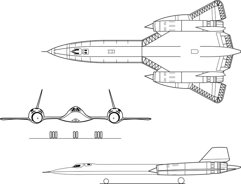 Файл:Lockheed SR-71A 3view.png