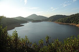 Siruvani Dam from the Tamil Nadu viewpoint.