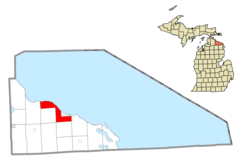 Location within Presque Isle County