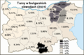 Map of the Turkish population in Bulgaria