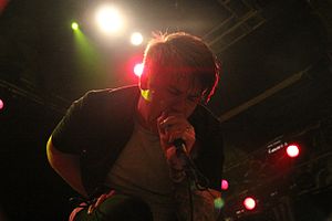 Caleb Shomo performing with Beartooth at the House of Blues in Los Angeles in January 2015