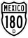 Federal Highway 180D marker