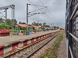 A platform at the Chandausi Junction railway station