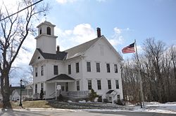 The former elementary school, listed on the New Hampshire State Register of Historic Places, now serves as the Town Office.