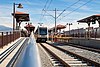 A test train running through Irwindale station, 2016