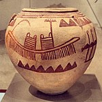 Naqada D-ware jar with image of a boat.