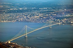 The Akashi Kaikyō Bridge in Japan, world's longest mainspan