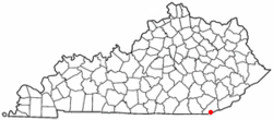 Location of Middlesboro, Kentucky