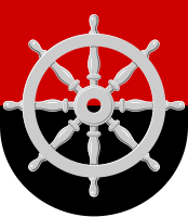 Ship's wheel pictured in the coat of arms of Kitee