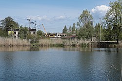 Пароходная улица у пересечения с железной дорогой (вид от бассейна Морского канала)