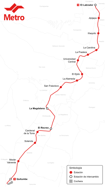 Файл:Quito Metro, Map.svg