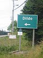 Sign pointing to Dildo, Newfoundland and Labrador