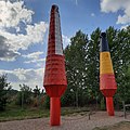 Ice-resistant buoys MR-2S and N-2 at a playground in Tallinn, Estonia