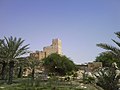 Barzan Tower (with cones), viewed from the side.