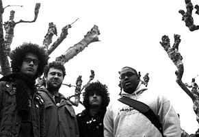 Left to right: Omar Rodríguez-López, Jeremy Ward, Cedric Bixler-Zavala, Isaiah "Ikey" Owens