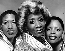 Labelle in 1975. L-R: Nona Hendryx, Patti LaBelle, Sarah Dash.