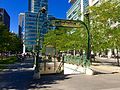 Paris Metro style entrance to Square-Victoria-OACI Station of the Montreal Metro