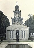 Polish art déco pavilion including its artworks representing the culture of Poland, Paris, 1925. The building was awarded the Grand Prix.[10]