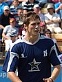 Chris Woakes of Warwickshire CCC playing against Northants