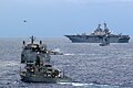 The forward-deployed amphibious assault ship USS Essex leads ships formation during photo exercise (PHOTOEX) with Philippines Navy ships during Balikatan 2009 (BK09).