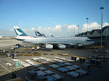 Cathay Pacific aircraft at Hong Kong International Airport