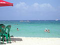 Swimmers at the beach.