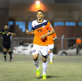 Celebrating a goal against Al-Sahel SC