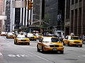 Taxicabs in New York City.