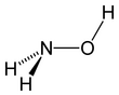 Stereo, skeletal formula of hydroxylamine with all explicit hydrogens added