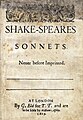 First edition of Shakespeare's sonnets