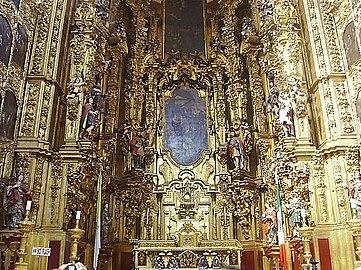 El llamado "retablo de los Reyes" en la catedral de México.