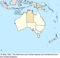 Map of the change to Australia on 10 May 1934