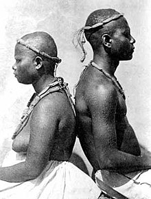 Great Andamanese couple, in an 1876 photograph.