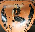 Woman on a swing. Ancient Greek Attic red-figure amphora, c. 525 BC. from Vulci, Italy