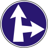 Proceed straight or turn right