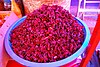 Dried flowers of the flor de Jamaica (hibiscus) plant, used to make agua de Jamaica, or Jamaica iced tea